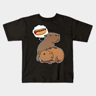 Capybara hungry for Hotdogs Kids T-Shirt